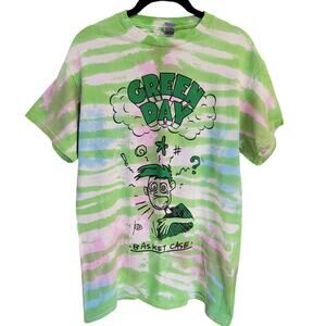Green Day Basket Case Tshirt Mens‎ Sz M Tie Dye Graphic Band Tee Retro 90s Punk
